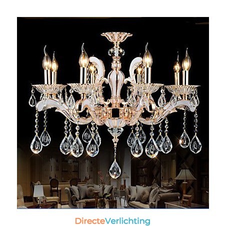 Europese stijl luxe kaars kristal hanglampen zinklegering lampen Europese stijl luxe kaars kristal hanglampen zinklegering lampen