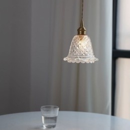 Moderne bloemen glazen hanglamp 1 licht decoratieve lamp