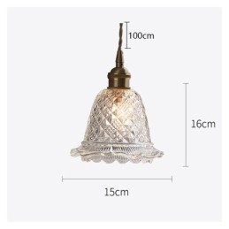 Moderne bloemen glazen hanglamp 1 licht decoratieve lamp