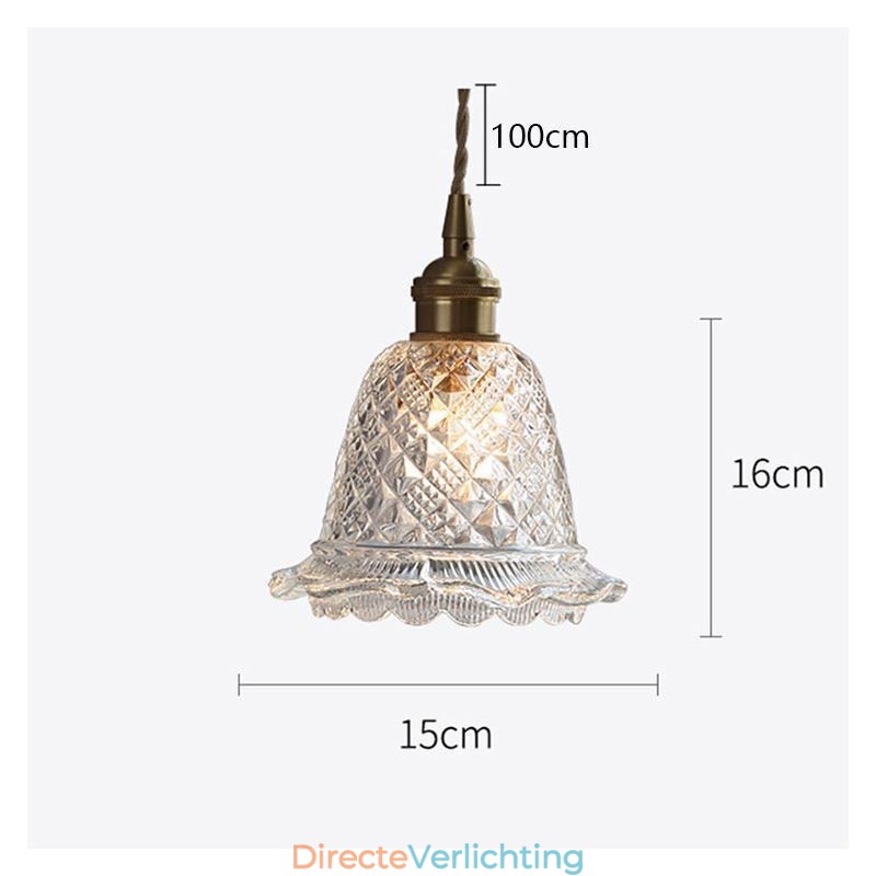 Moderne bloemen glazen hanglamp 1 licht decoratieve lamp