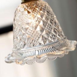 Moderne bloemen glazen hanglamp 1 licht decoratieve lamp