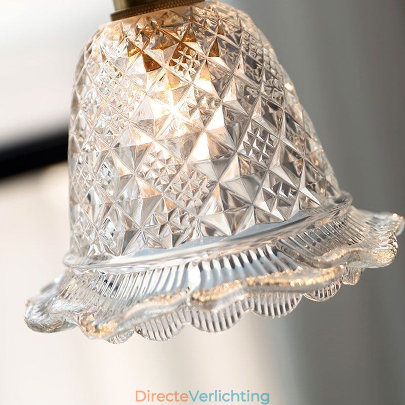 Moderne bloemen glazen hanglamp 1 licht decoratieve lamp