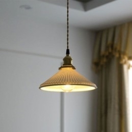 Japanse stijl keramiek hanglamp retro geplooide hanglamp