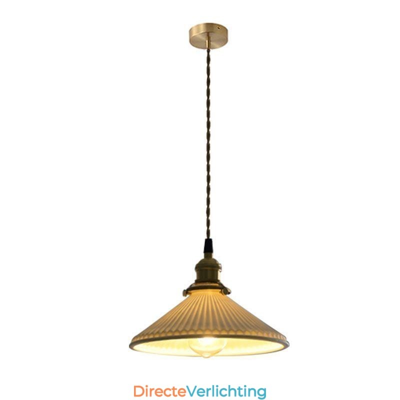 Japanse stijl keramiek hanglamp retro geplooide hanglamp