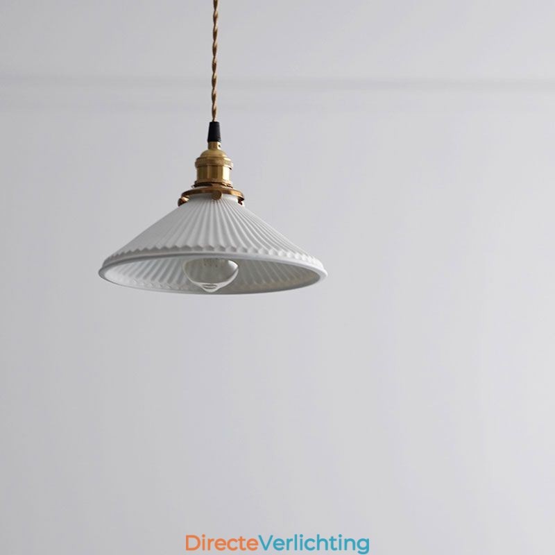 Japanse stijl keramiek hanglamp retro geplooide hanglamp