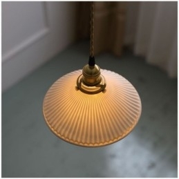 Japanse stijl keramiek hanglamp retro geplooide hanglamp