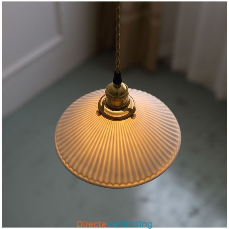 Japanse stijl keramiek hanglamp retro geplooide hanglamp