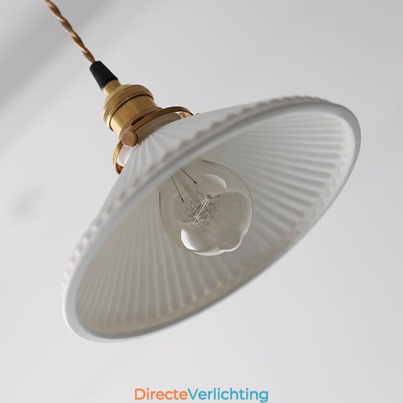 Japanse stijl keramiek hanglamp retro geplooide hanglamp