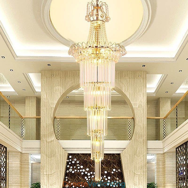 Elegante lange hanglamp van kristal