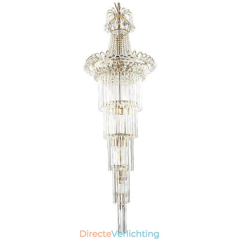 Elegante lange hanglamp van kristal