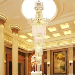 Elegante lange hanglamp van kristal