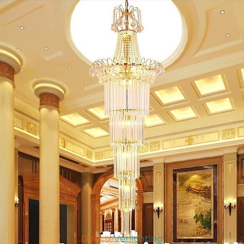Elegante lange hanglamp van kristal