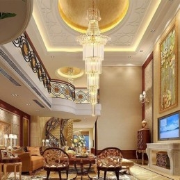 Elegante lange hanglamp van kristal