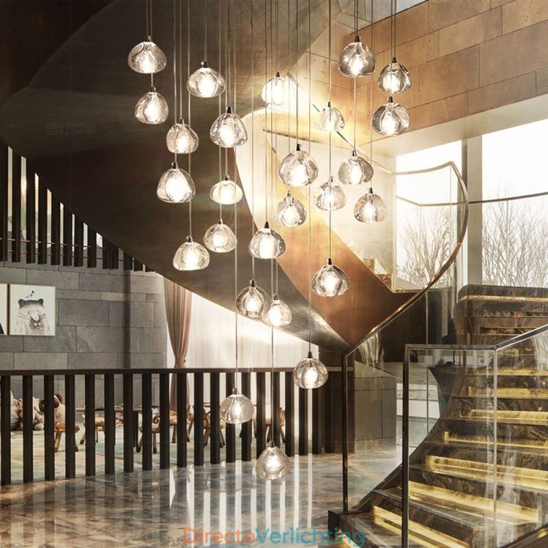 Moderne kristallen cluster hanglamp Unieke kristallen lampenkap Duplex trap