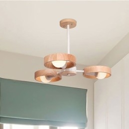 Unieke hanglamp van hout uit Scandinavië