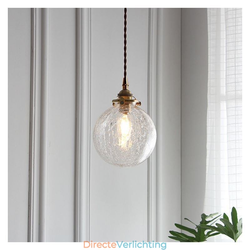 Glazen hanglamp moderne crackle plafondlamp
