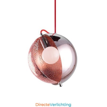 Moderne roségouden hanglamp, halfronde glazen lampenkap, decoratieve lamp, café Moderne roségouden hanglamp, halfronde glazen lampenkap, decoratieve lamp, café