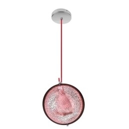 Moderne roségouden hanglamp, halfronde glazen lampenkap, decoratieve lamp, café