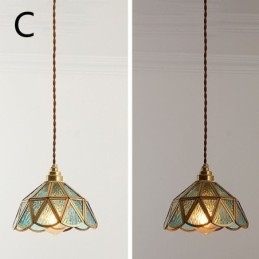 Retro glazen hanglamp Japanse stijl glazen plafondlamp