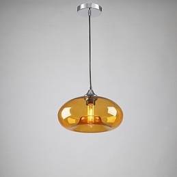 Moderne karakteristieke hanglamp met 1 licht en transparante glazen kap
