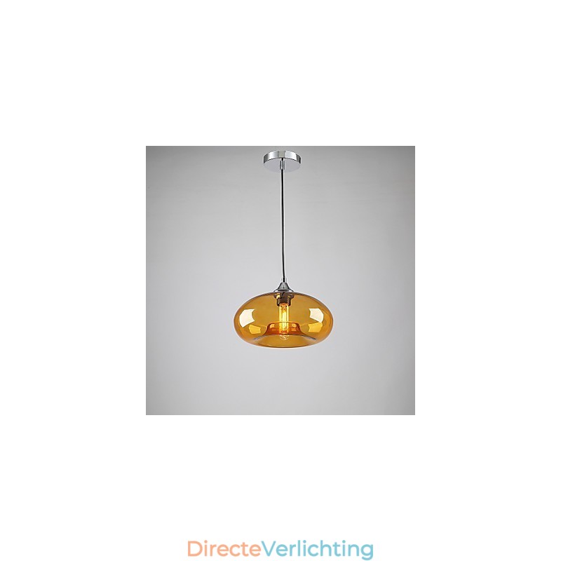 Moderne karakteristieke hanglamp met 1 licht en transparante glazen kap