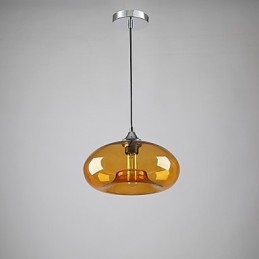 Moderne karakteristieke hanglamp met 1 licht en transparante glazen kap