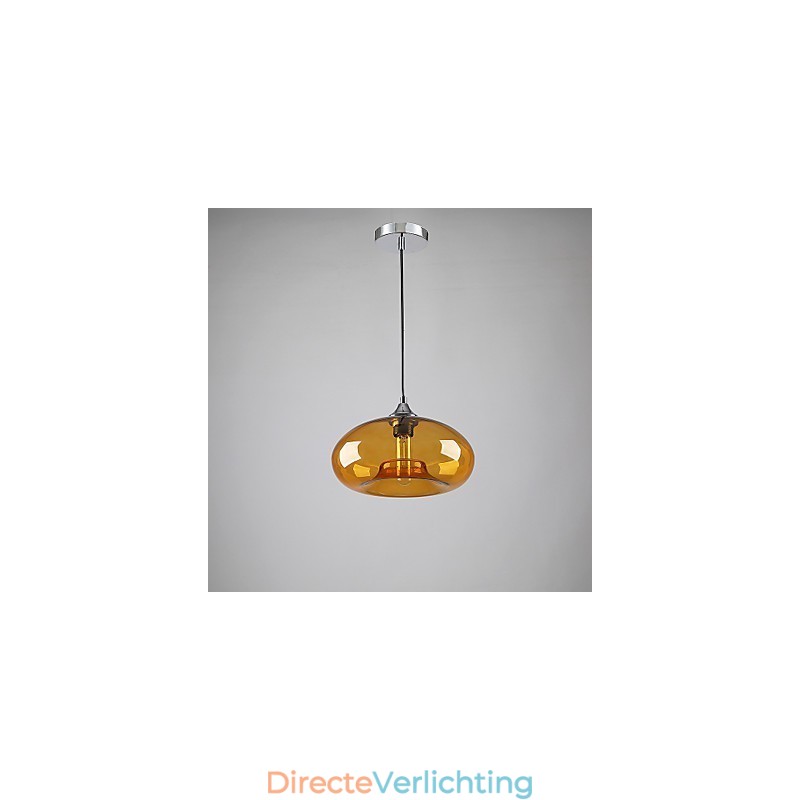Moderne karakteristieke hanglamp met 1 licht en transparante glazen kap