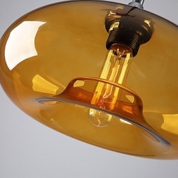 Moderne karakteristieke hanglamp met 1 licht en transparante glazen kap