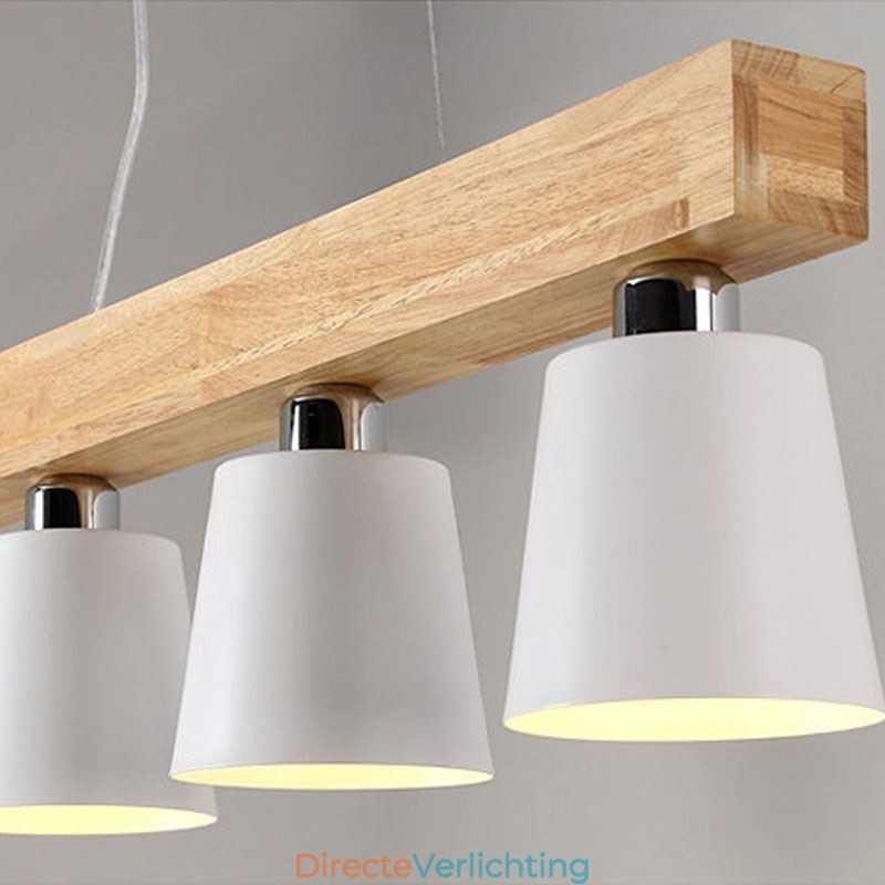 Nordic Wood Kroonluchter Unieke Rechte Hanglamp Café