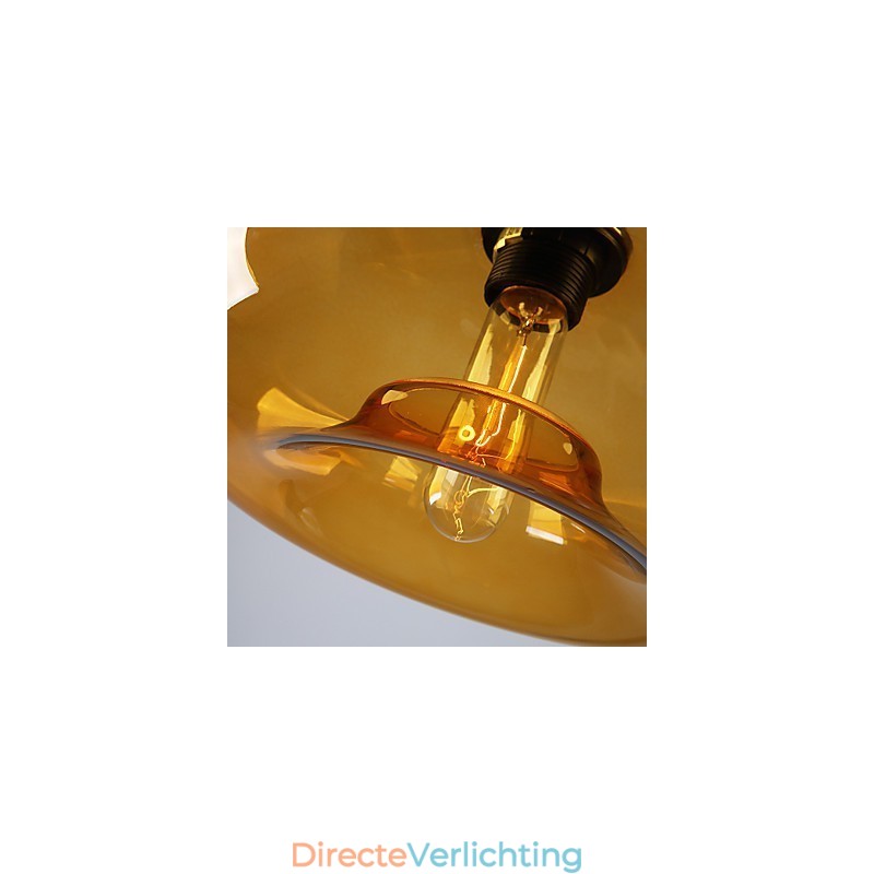 Moderne karakteristieke hanglamp met 1 licht en transparante glazen kap