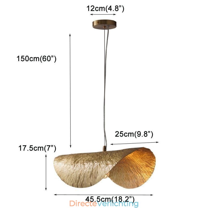 Messing hanglamp moderne minimalistische lotusblad plafondlamp