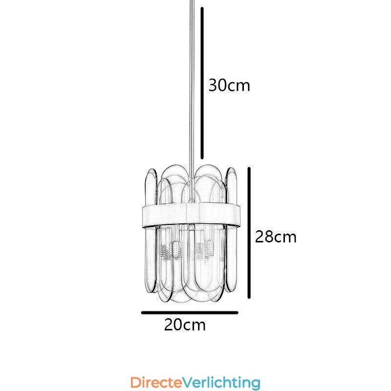 Moderne glazen hanglamp