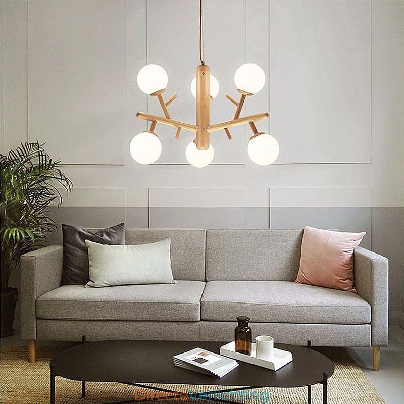 Nordic creatieve houten hanglamp