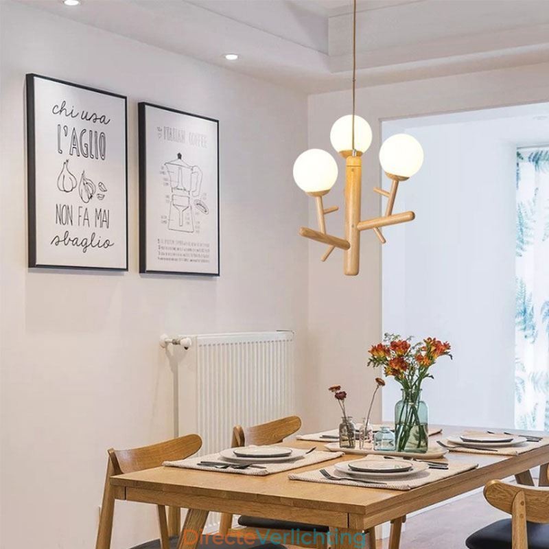 Nordic creatieve houten hanglamp