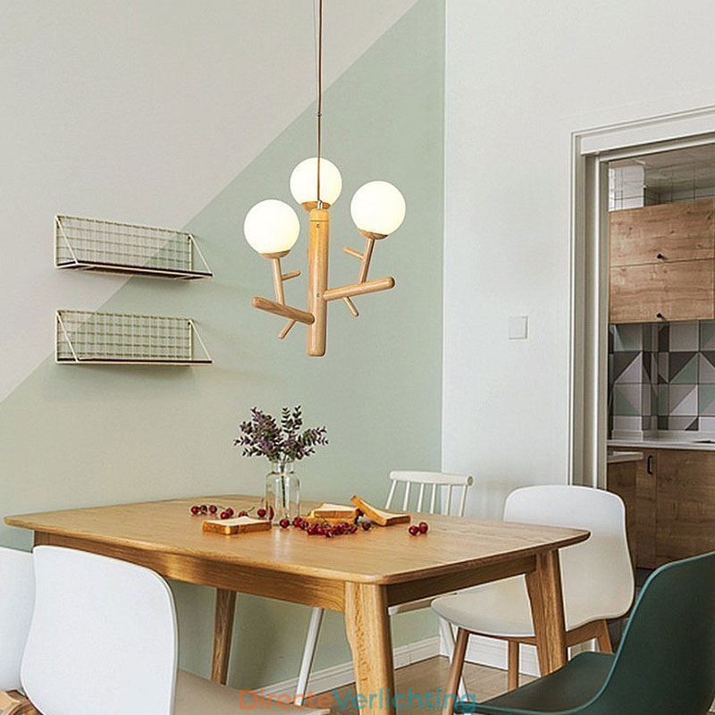 Nordic creatieve houten hanglamp