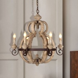 Houten hanglamp Nordic Retro plafondlamp