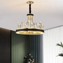 Moderne kristallen hanglamp Cirkelvormige kristallen plafondlamp