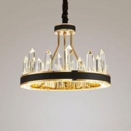 Moderne kristallen hanglamp Cirkelvormige kristallen plafondlamp
