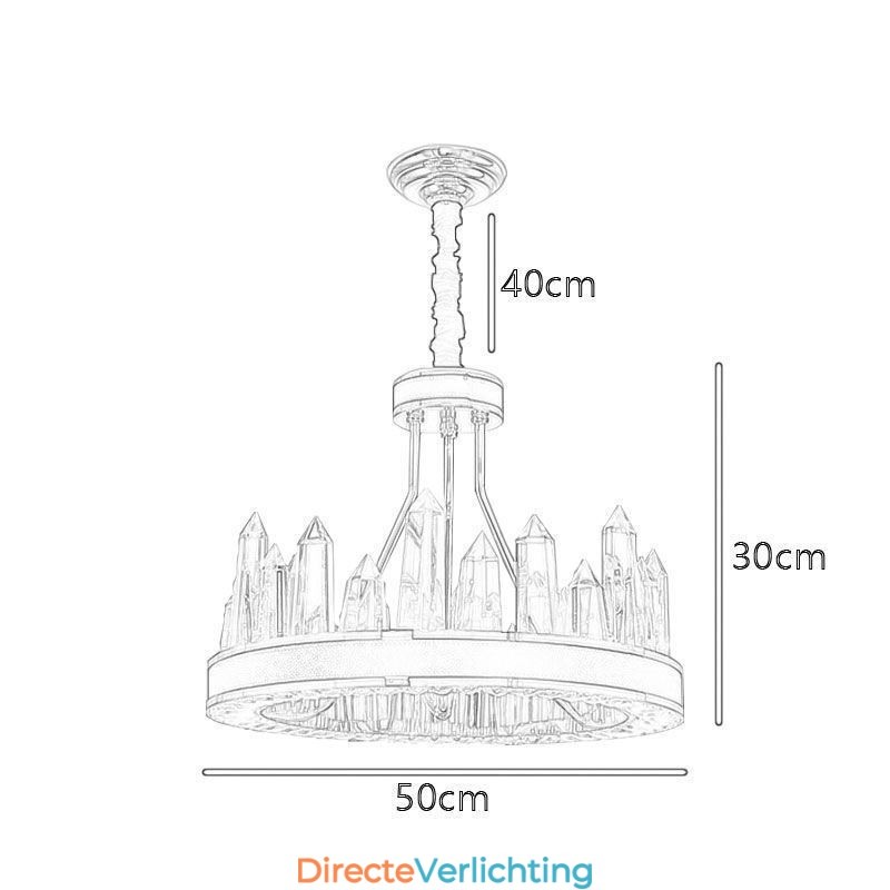 Moderne kristallen hanglamp Cirkelvormige kristallen plafondlamp