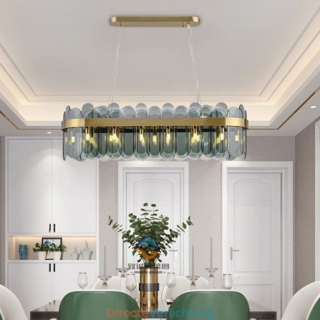 Minimalistische glazen hanglamp Unieke kleur Rechthoekige plafondlamp Eiland Minimalistische glazen hanglamp Unieke kleur Rechthoekige plafondlamp Eiland