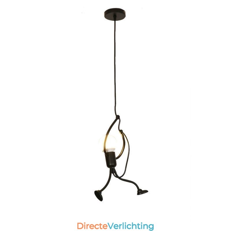 Moderne eenvoudige hanglamp in de vorm van een kleine man, creatief licht