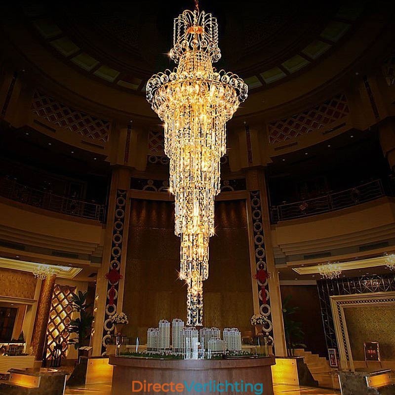 Europese lange hanglamp van kristal