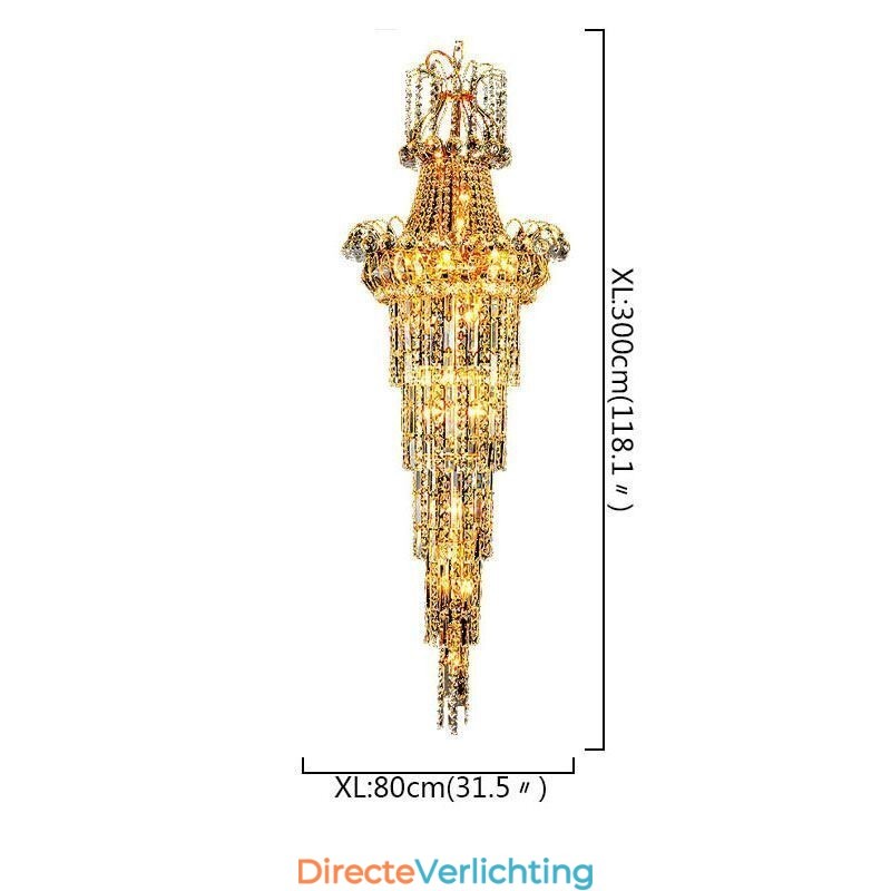 Europese lange hanglamp van kristal