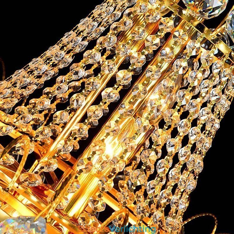 Europese lange hanglamp van kristal