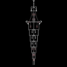 Europese lange hanglamp van kristal