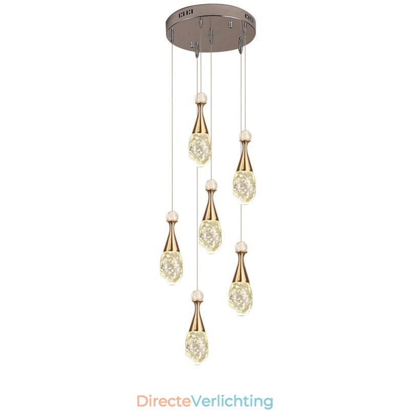 Zaadvormige glazen traanvormige cluster hanglamp