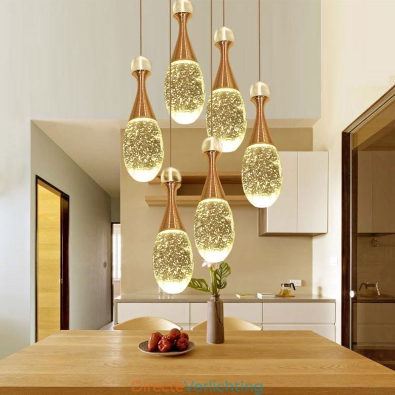 Zaadvormige glazen traanvormige cluster hanglamp