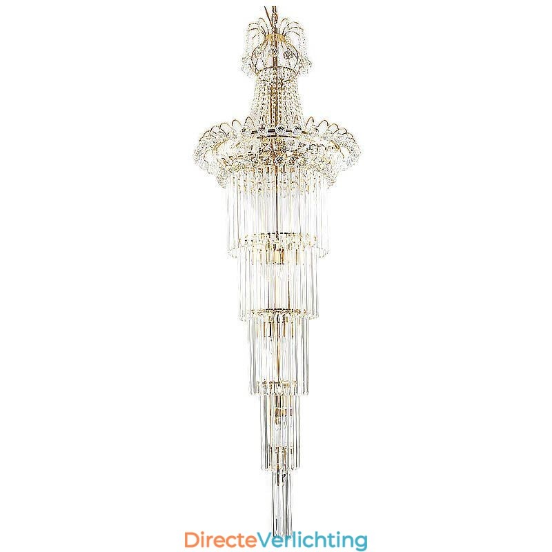 Elegante lange hanglamp van kristal