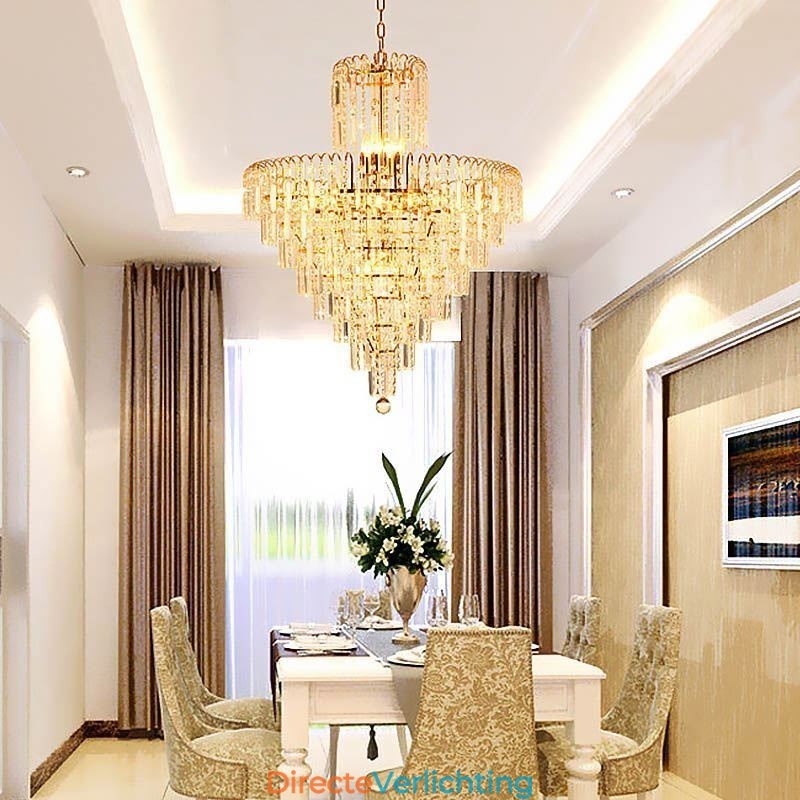 Moderne elegante kristallen hanglamp conische kroonluchter