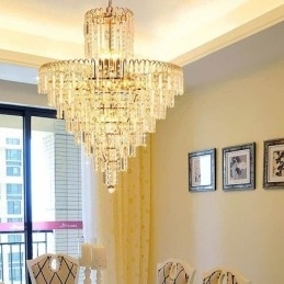 Moderne elegante kristallen hanglamp conische kroonluchter